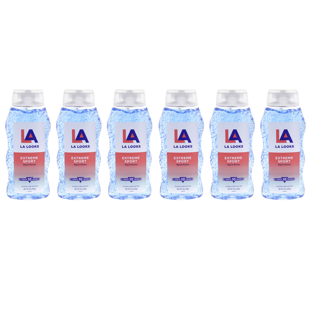 L.A. Looks Sport Activity Proof Power Gel Mega X-Treme Hold 10 Plus - Pack of 6